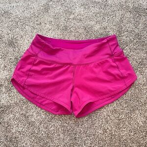 Lululemon Ripened Rasberry Speed Up Shorts!